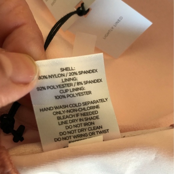 SHADE & Shore blush pink bikini swim suit bra top.  New with tags.  36B. - Picture 8 of 9